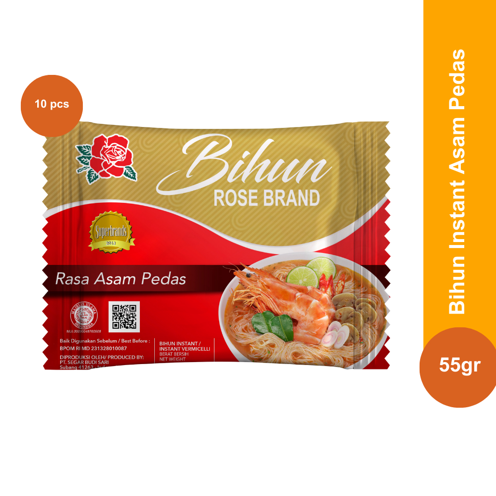 Rose Brand - Bihun Instant Asam Pedas 10 pcs