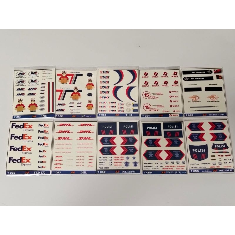 Decal Hotwheels Transparan JNE,Pos,Polisi PJR