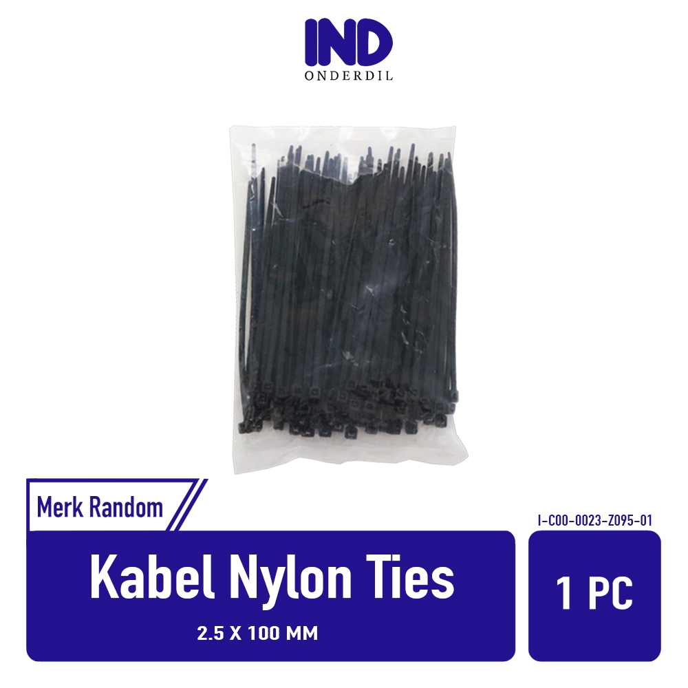 

Kabel-Cable-Pengkitat Nylon-Nilon Tie-Ties-Tis 2.5x100-2.5 x 100 mm Hitam 100 Pcs-Biji