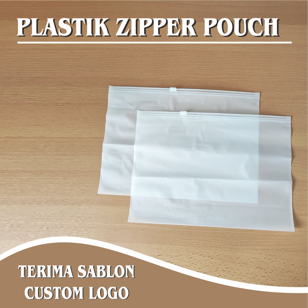 Sablon Plastik Zipper Pouch 30x40 Custom Plastik Pakaian