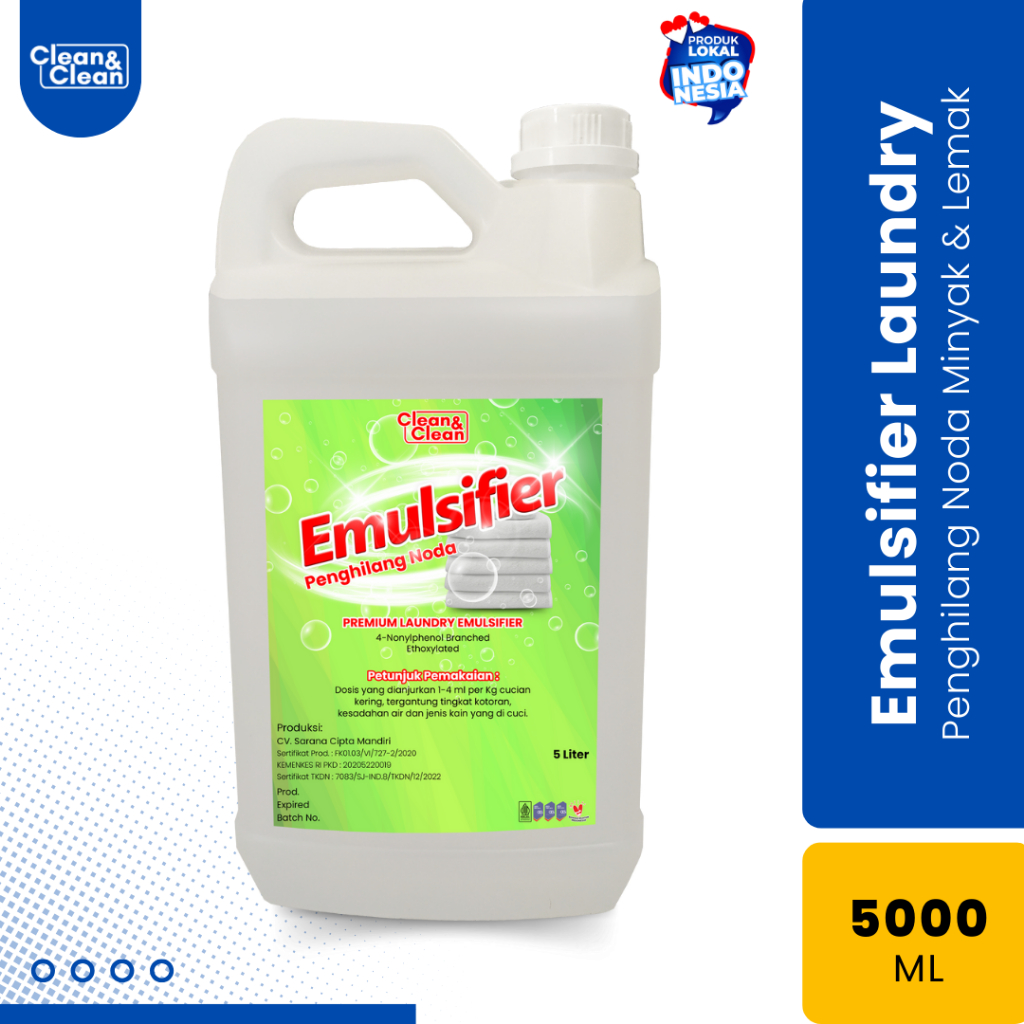 CAIRAN PENGHILANG NODA MINYAK PAKAIAN Emulsifier Laundry (Noda Minyak, Noda Daki, Noda Lemak) 5 LITE