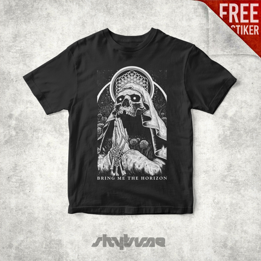 SKYTUNE - Tshirt Kaos BMTH Bring Me The Horizon Nun Music Merch Reguler Size