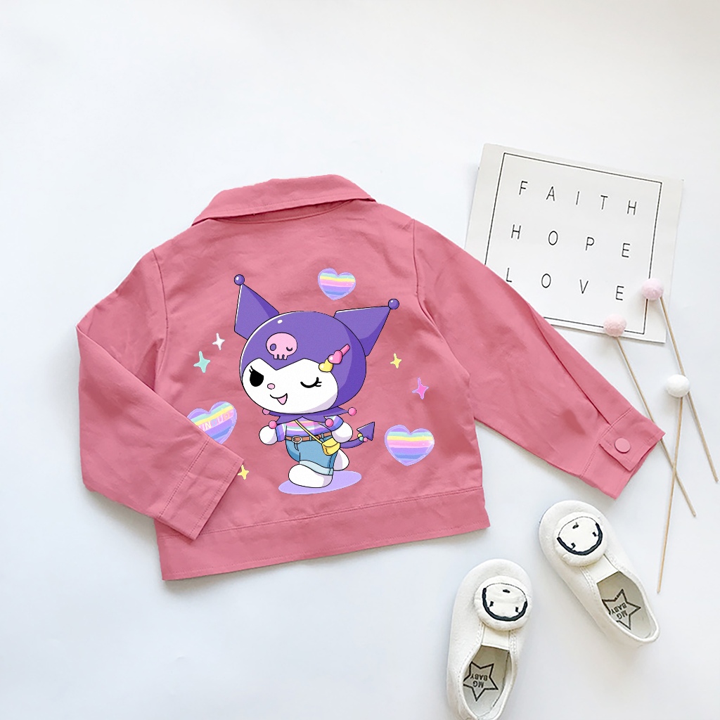 BIG SALE 7.7 Jaket Anak Perempuan Crop Top Gambar Kuromi Keren