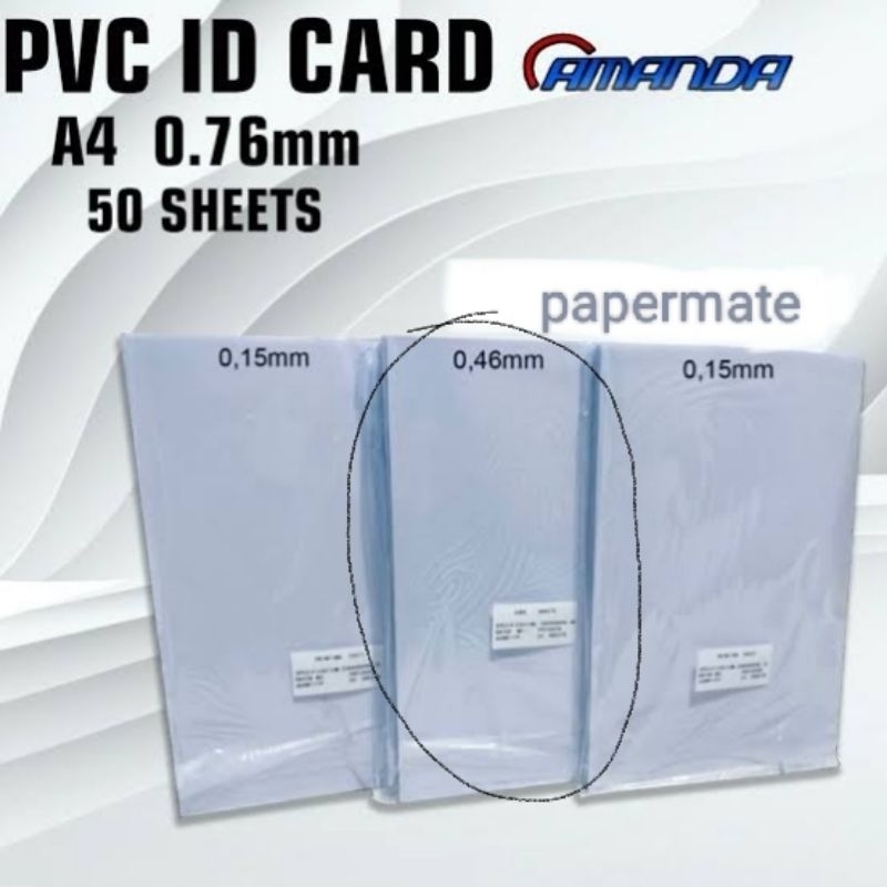 

CORE PVC SAJA / CORE PVC ID CARD 0.46MM / BAGIAN TEBAL ID CARD / TULANG PVC KARTU