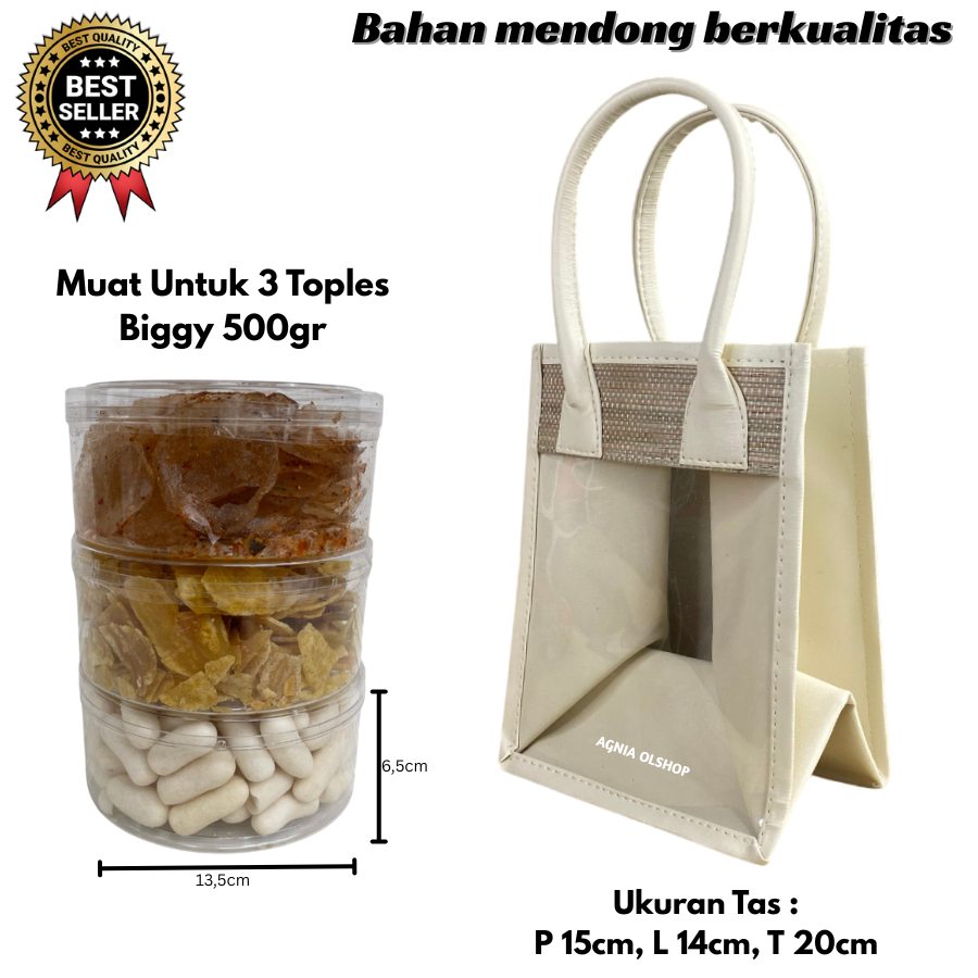 Tas Hampers Mendong Isi 3 Toples Keranjang Parcel Mika Kotak Hampers Keranjang Parcel Hantaran Kotak