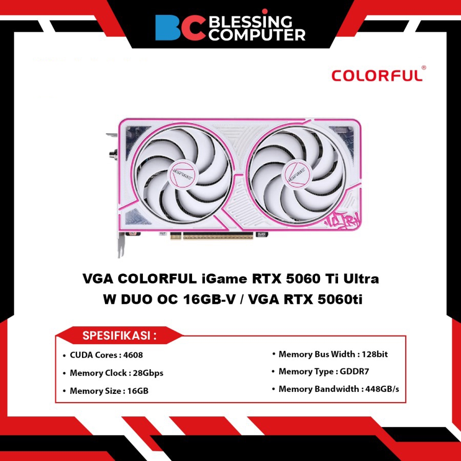 VGA COLORFUL iGame RTX 5060 Ti Ultra W DUO OC 16GB-V / VGA RTX 5060ti
