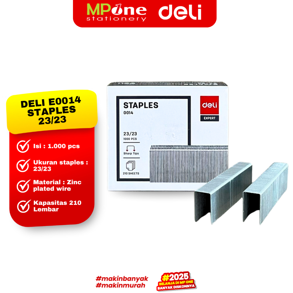 

(1 KOTAK) Deli Isi Staples 23/23 E0014 / Refill Stapler 23/23 DELI