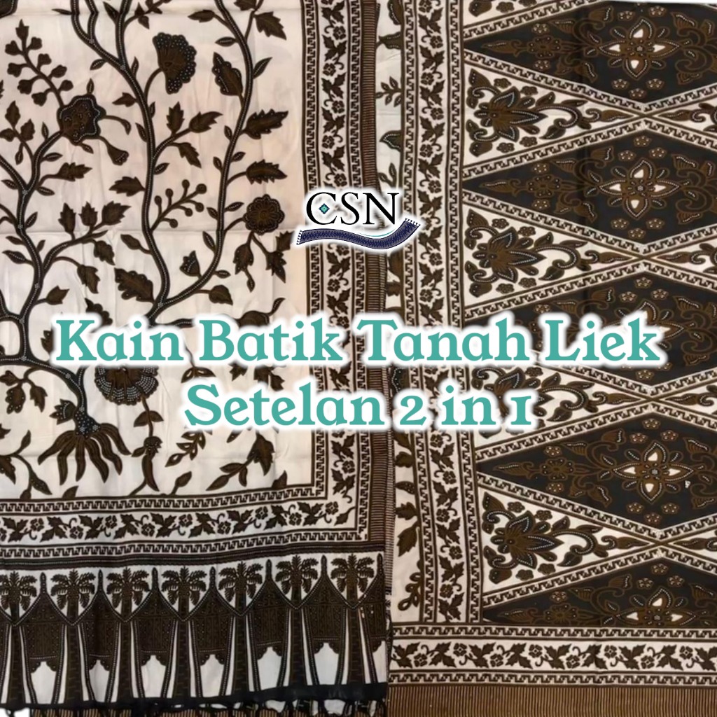 Kain Batik Tanah Liek Setelan 2 in 1 / Batik Tanah Liat Rok Selendang / Batik Minang Set