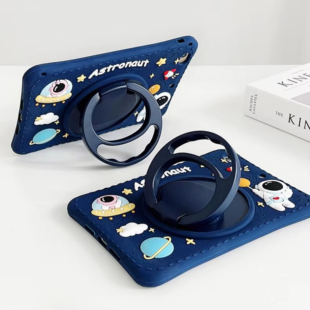 Case Samsung Tab A9 / A11 8.7 inch | A9+ 11 Inch Case Motif Silicon Astronout Free Tali / Silikon Ca
