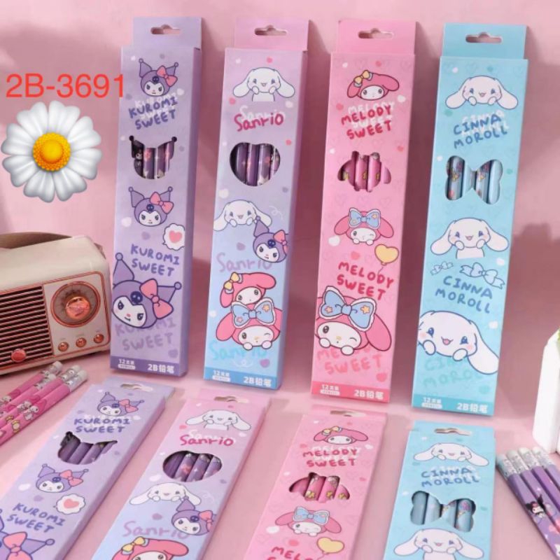 

(12 Pcs ) Pensil 2B Sanrio FREE Rautan 1 pcs di dalamnya