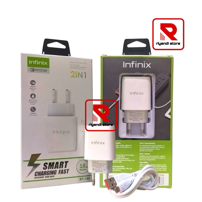 Charger Infinix 10 W Hot 8 9 10 10S 11 12i Play 18W Fast Charging Micro USB 9V 2A 18Watt / Charger C