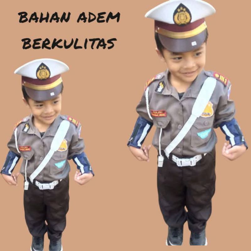 seragam polisi anak laki laki perempuan