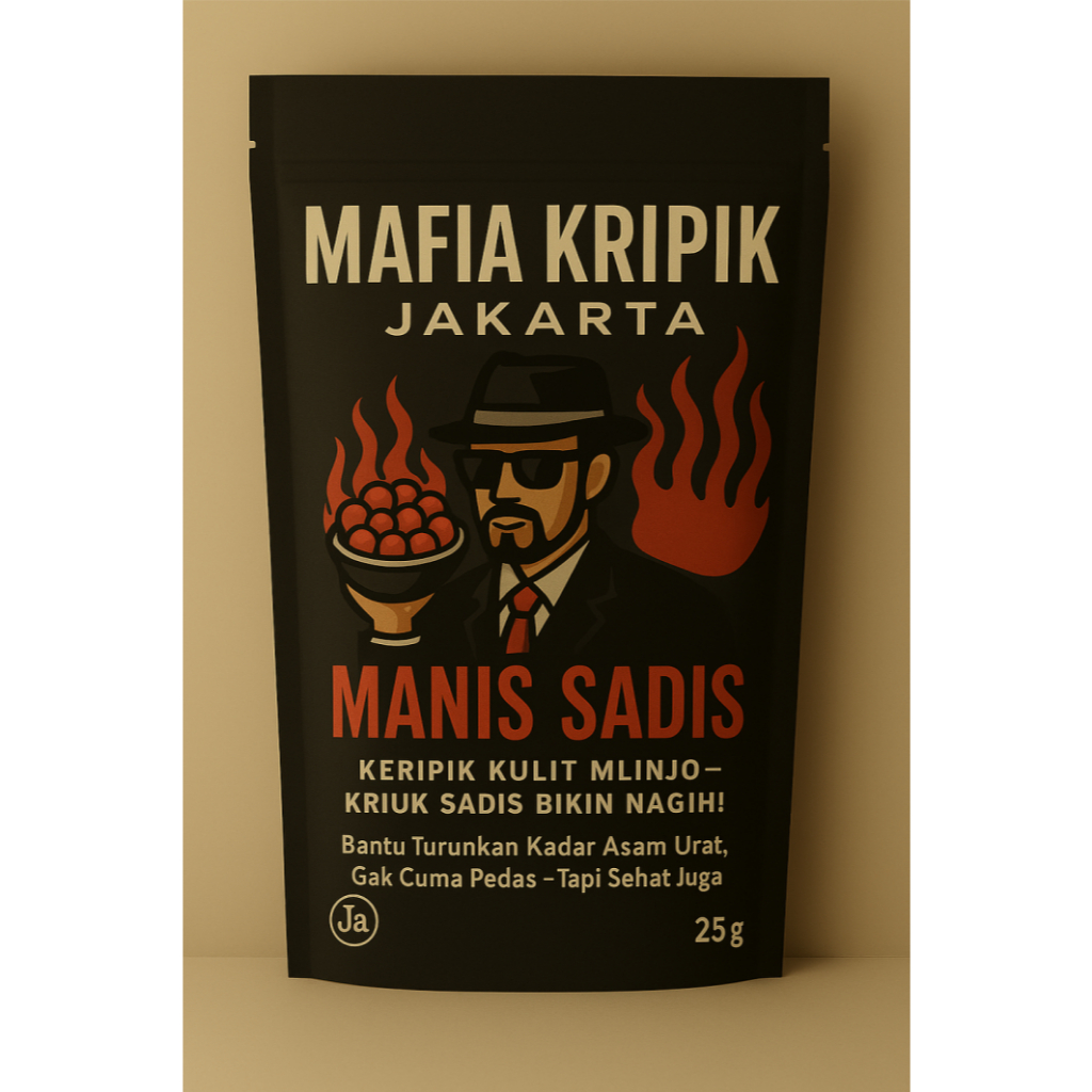 

Kripik Kulit Mlinjo Mafia Jakarta Camilan Viral Manis Sadis Renyah Nendang Snack Enak 25g