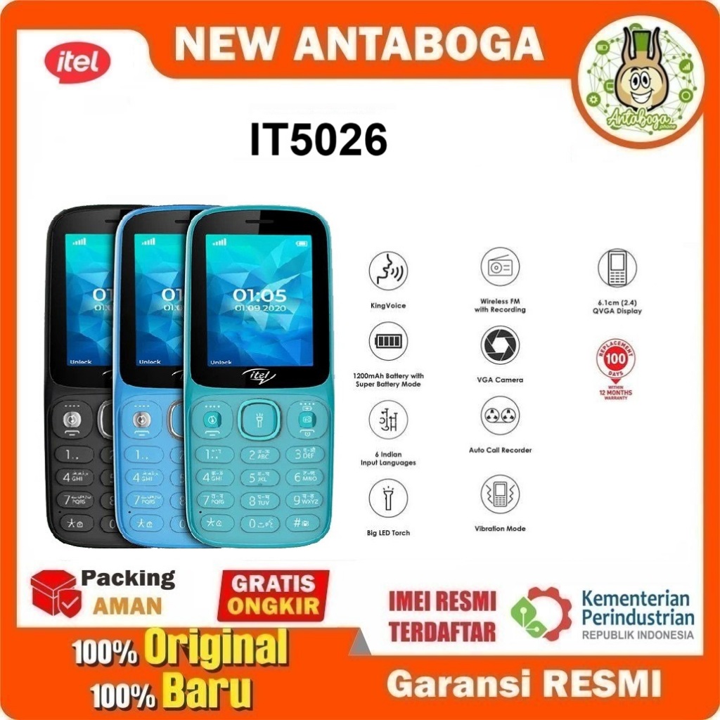 ITEL 5026 IT5026 HP Murah Feature Phone Garansi Resmi