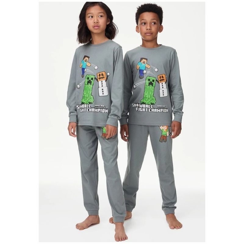 setelan baju minecraft baju tidur anak karakter minecraft piyama setelan anak lengan panjang karakte