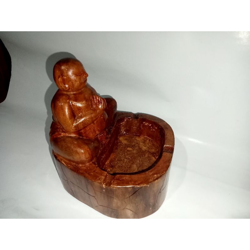 Asbak kayu jati Budha