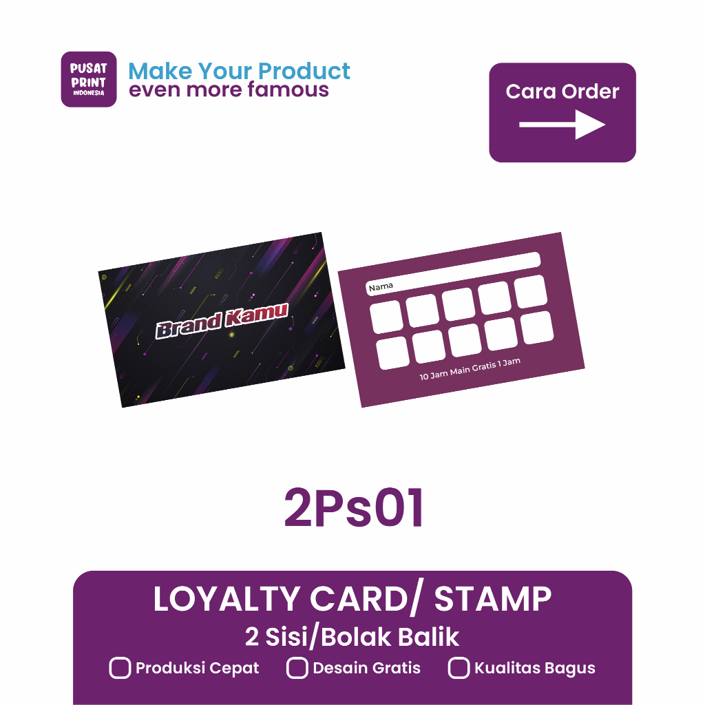 

Kartu Member - Loyalty card - Kartu member Custom - Kartu PS - Playstation card - 2Ps01