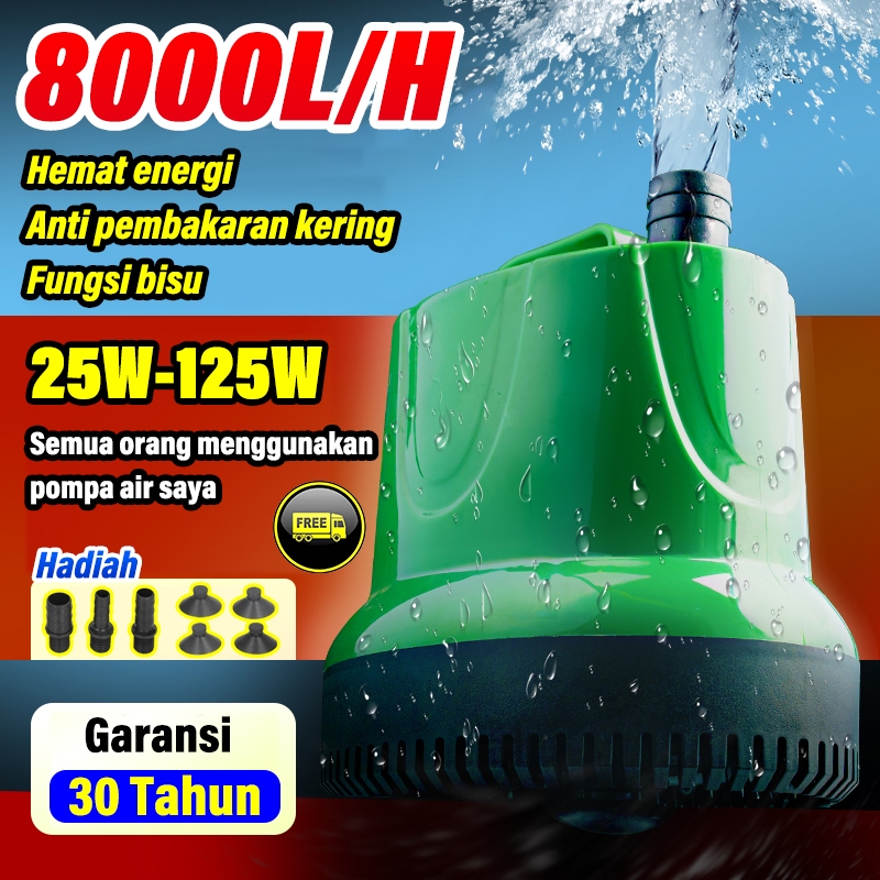 8000L/H Pompa Air Celup Aquarium Pompa Akuarium Pompa Air Aquarium Pompa Sumur Pompa Air Celup
