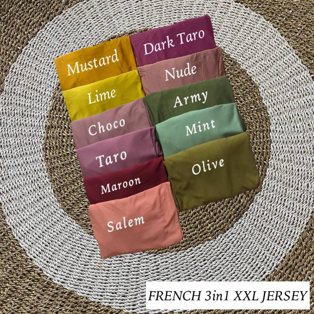 Terbaru Bergo French 3In1 Malay Tali Jumbo Cadar Jersey Premium / Hijab Instan Daily Malaysia Lesti