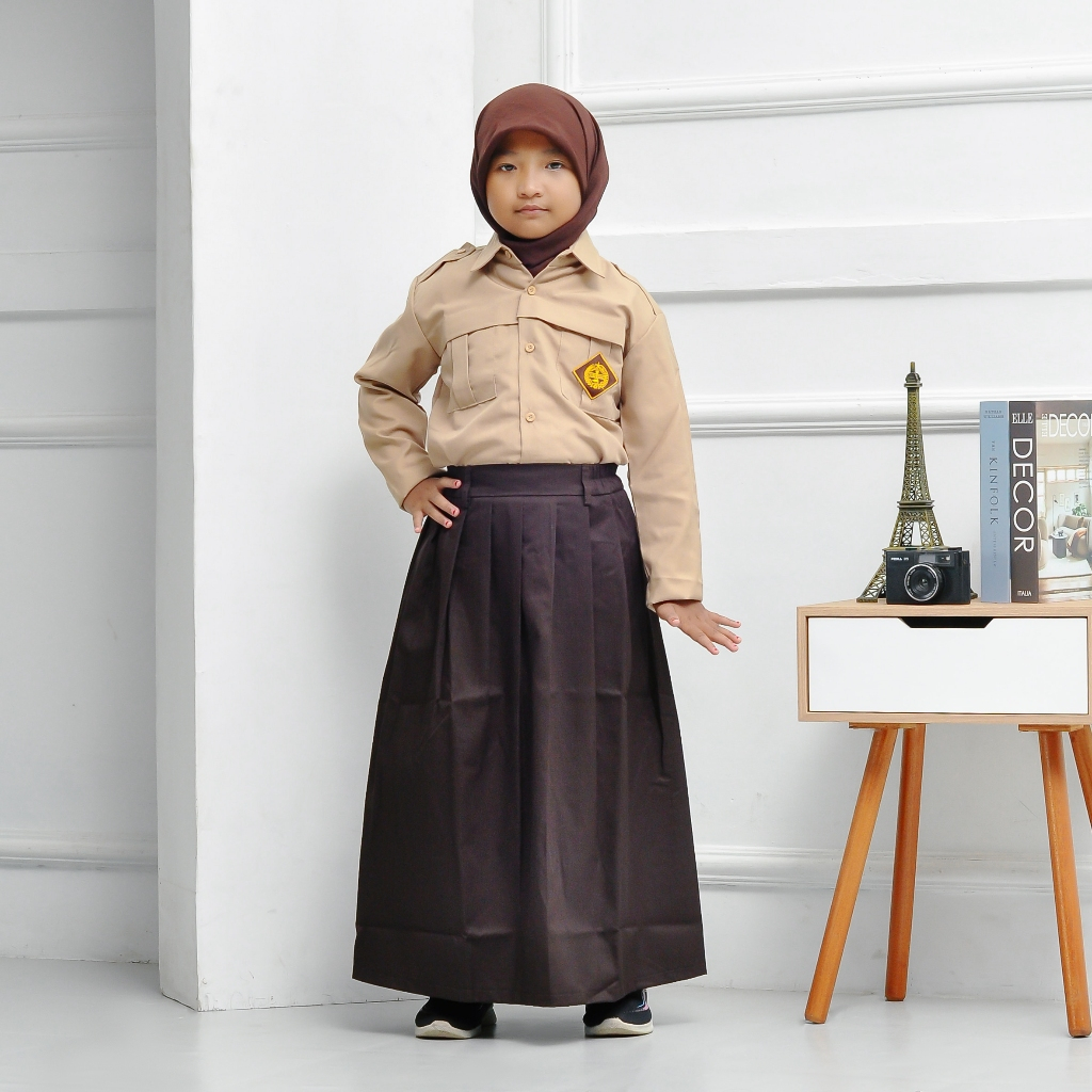 ARFALO - Setelan sd Baju sd Kemeja sd Seragam sd Atasan sd pramuka lengan panjang perempuan