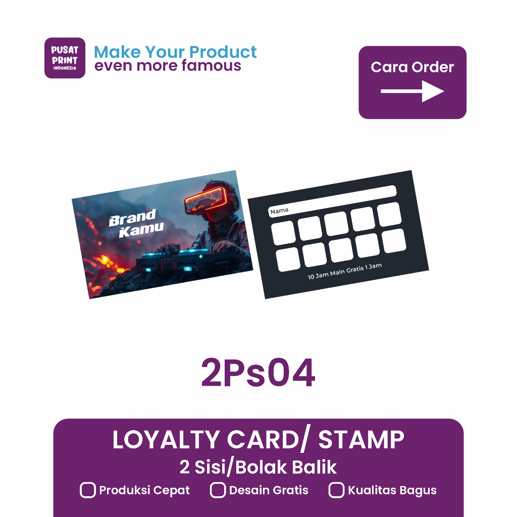 

Kartu Loyalty - kartu Member - Kartu member Custom - Ps card - Playstation Card - 2Ps04