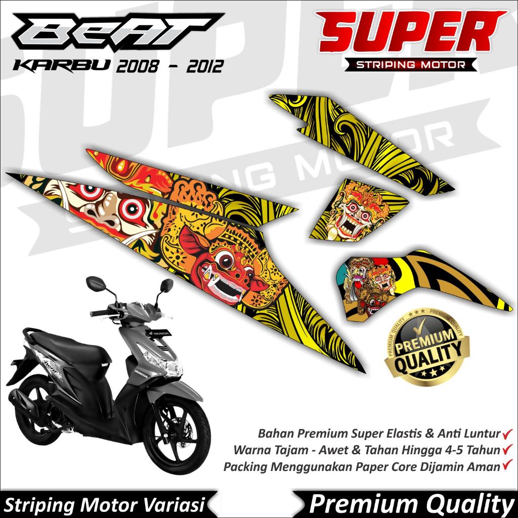 Stiker Beat Karbu Anti Luntur keren Striping Beat Karbu Striping Honda Beat Karbu Barong