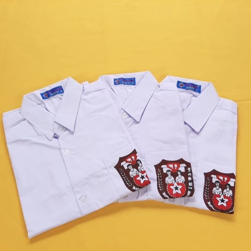 SERAGAM SD KEMEJA PUTIH PENDEK CEWEK/ COWOK KATUN LEMBUT