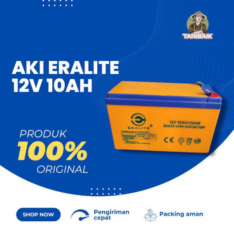 Aki Battery Baterai Ups Stabilizer Sprayer Elektrik 12V 10AH 12 V 10 A AH Ampere Eralite