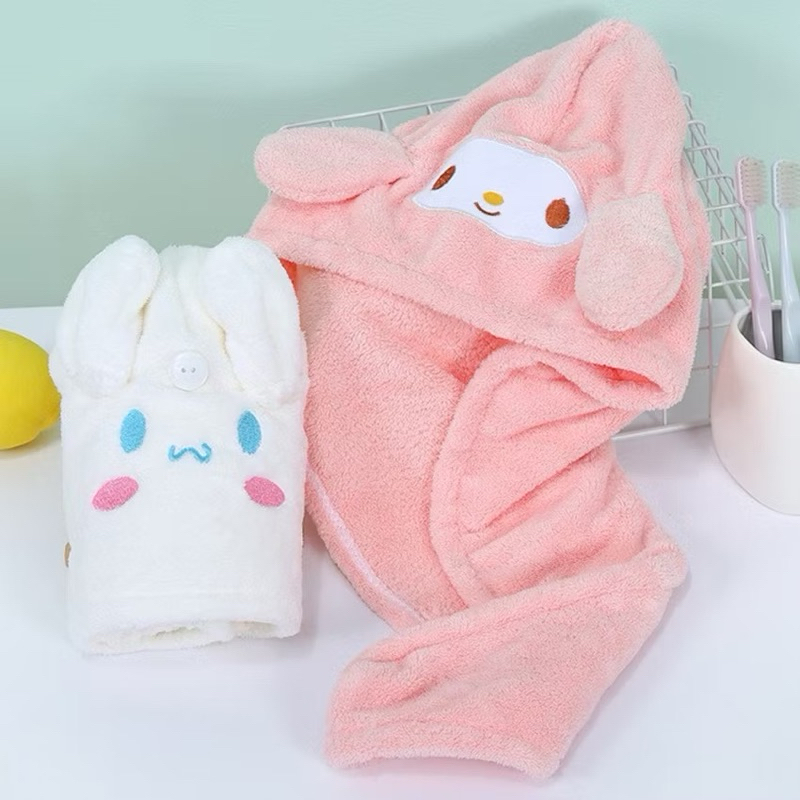 SANRIO Handuk Keramas Topi Keramas Handuk Pengering Rambut Handuk Pengering Rambut Dewasa dan anak