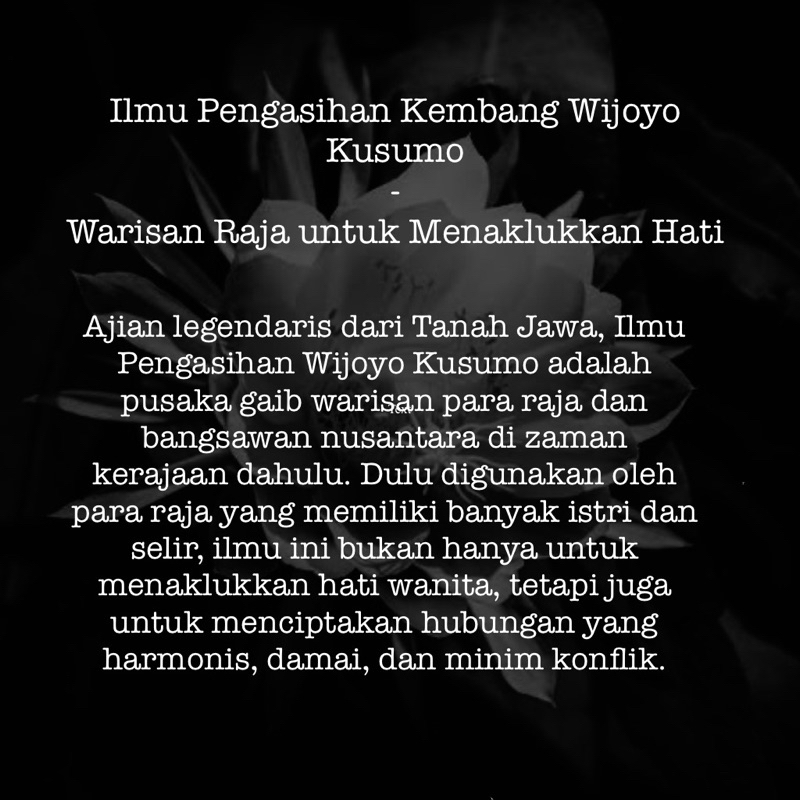 Ilmu Pesona / Pemikat Aji Kembang Wijoyo Kusumo