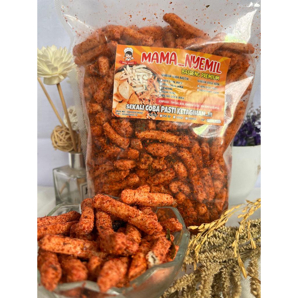 

Basreng pedas daun jeruk 1kg Basreng Stik pedas cikruh daun jeruk basreng renyah enak dan murah