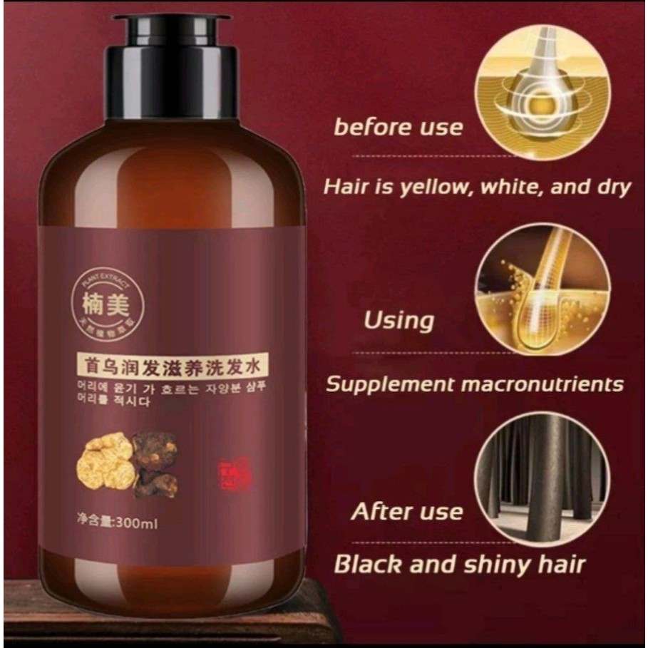 Shampo Penghilang Uban Black Herbal Natural Shampoo Penghitam Rambut