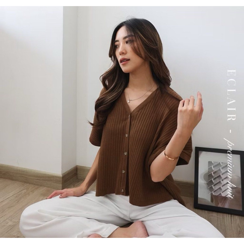 Eclair Mojo Knit Cardigan Top Free Size