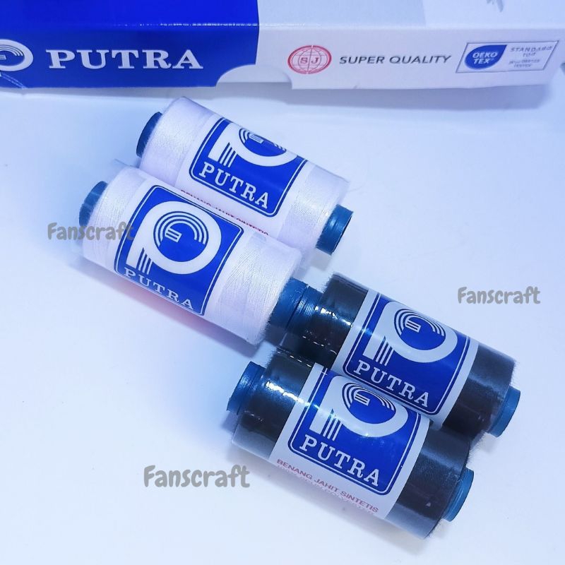 Benang jahit putra | benang jahit putih | benang jahit hitam | benang jahit (1pc)