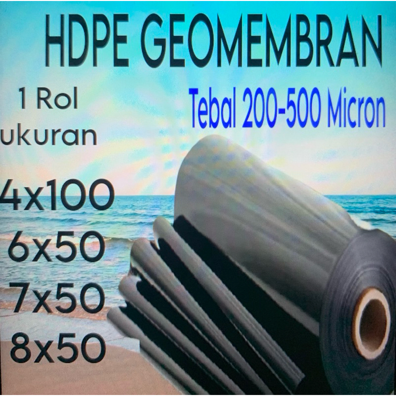 1 Rol Hdpe Geomembran berbagai ukuran Tebal 200-500 Micron ( Terpal Tambak )