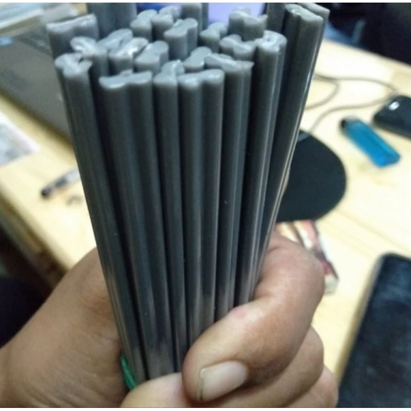 kawat las pvc double stik pvc welding rod 100cm kawat las double abu