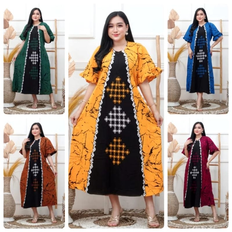 Daster twill rayon ori pelangi Daster twill tidye gamis twil rayon ori super
