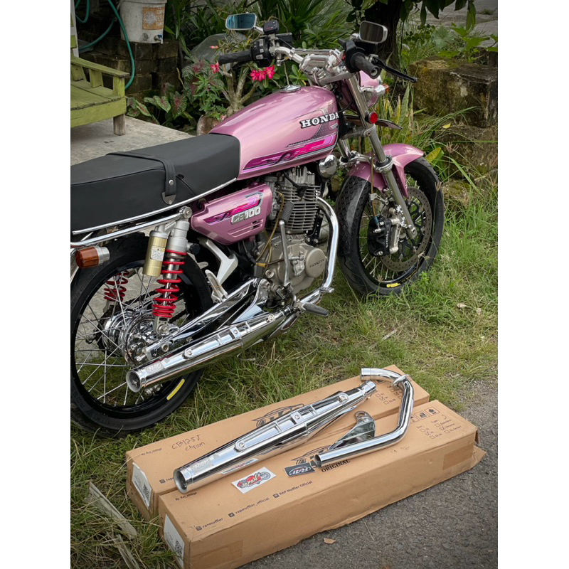 knalpot RAP CB125J full krom knalpot cb12j RAP Mufler leher 35 pnp cb gl100 mp tiger