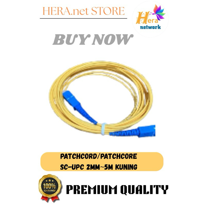 Patchcord/Patchcore Fiber Optic Sc-Upc 2mm~~5meter Yellow ( Kuning ) - Patchcore Fiber Optic
