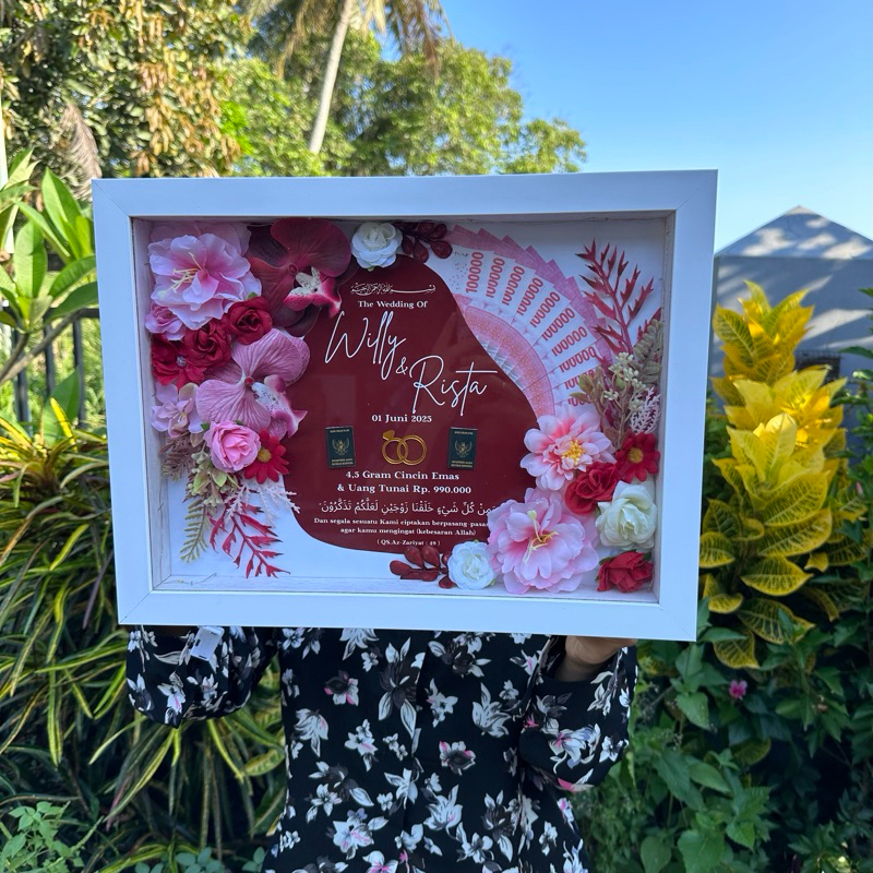 MAHAR PERNIKAHAN MAHAR AKRILIK MAHAR  MAHAR JAWA FRAME 3D