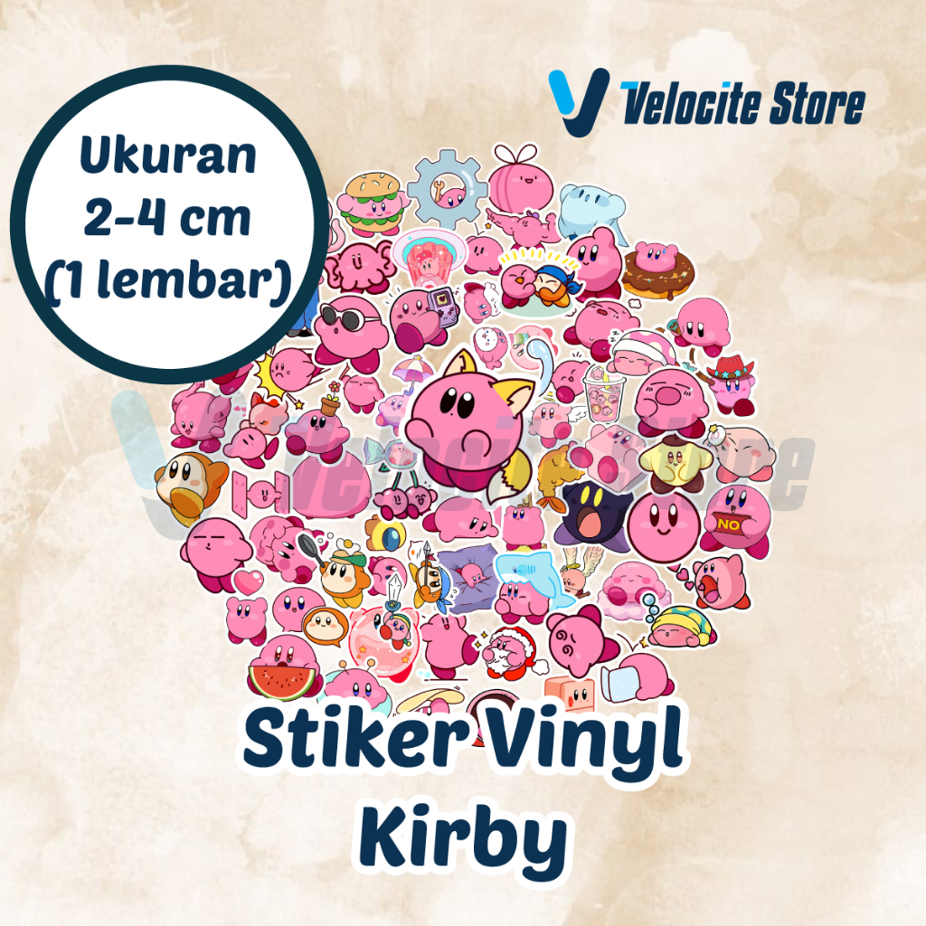 

Stiker Vinyl Kirby Ukuran 2-4 cm (1 lembar)