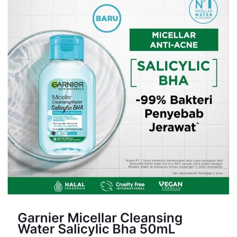 garnier micellar water biru 50ml
