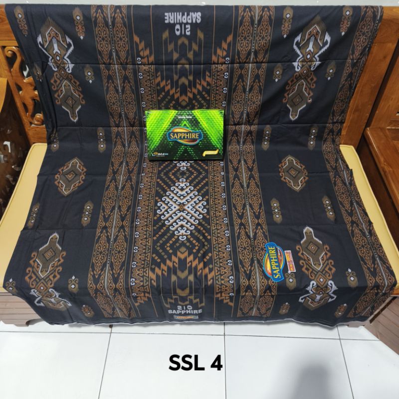 SARUNG SAPPHIRE POLOS KEMBANG & SONGKET TUMPAL KEMBANG
