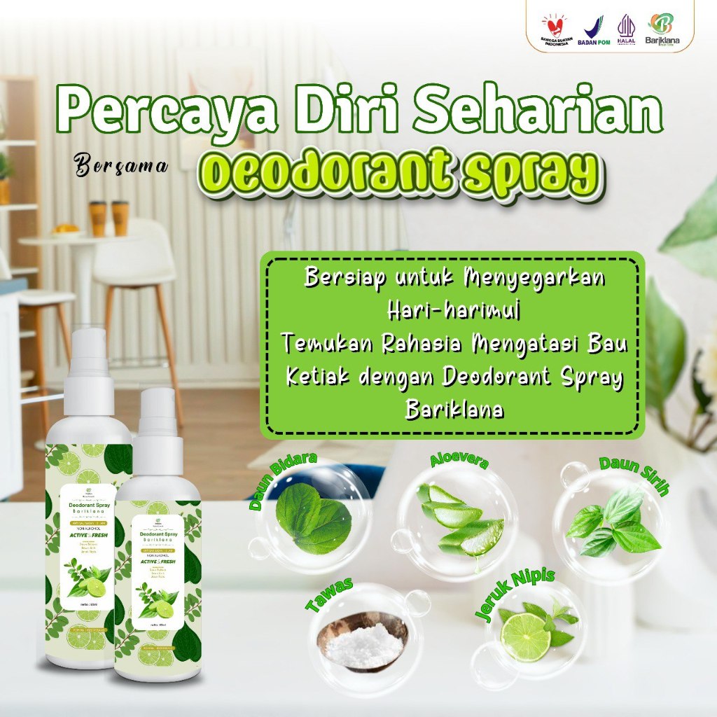 Deodorant spary bariklana percaya diri seharian