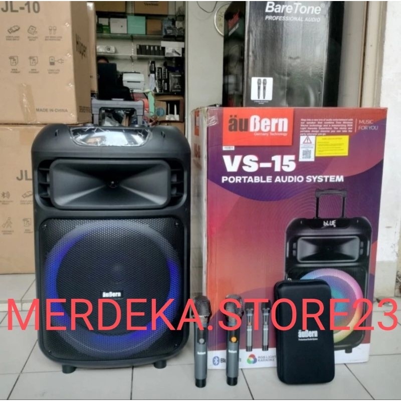 Speaker Portable 15 Inch AUBERN VS 15 / auBern VS15 Original Active Bluetooth / Garansi Resmi Aubern