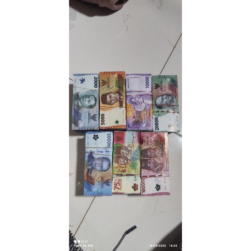 MURAH UANG MAINAN isi 100 pcs