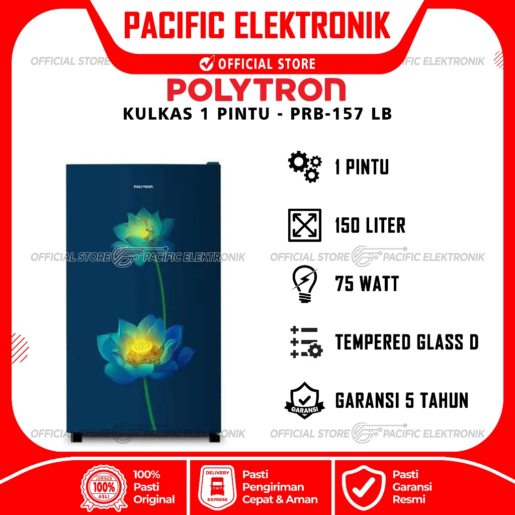 Kulkas Polytron 1 Pintu Pendek PRB 157LB / PRB157