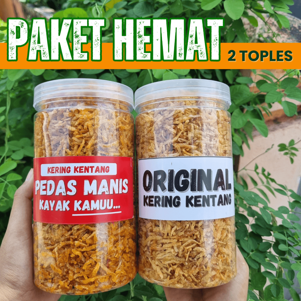 

Kering Kentang Mustofa Pedas Daun Jeruk Original Kemasan Jar Besar L