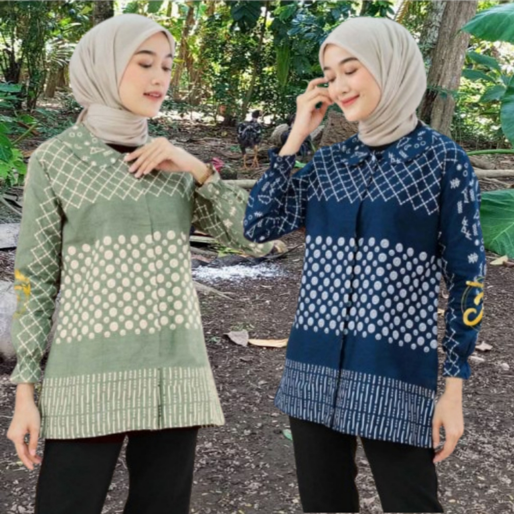 Blouse baju batik pekalongan atasan wanita baju kerja plus kondangan