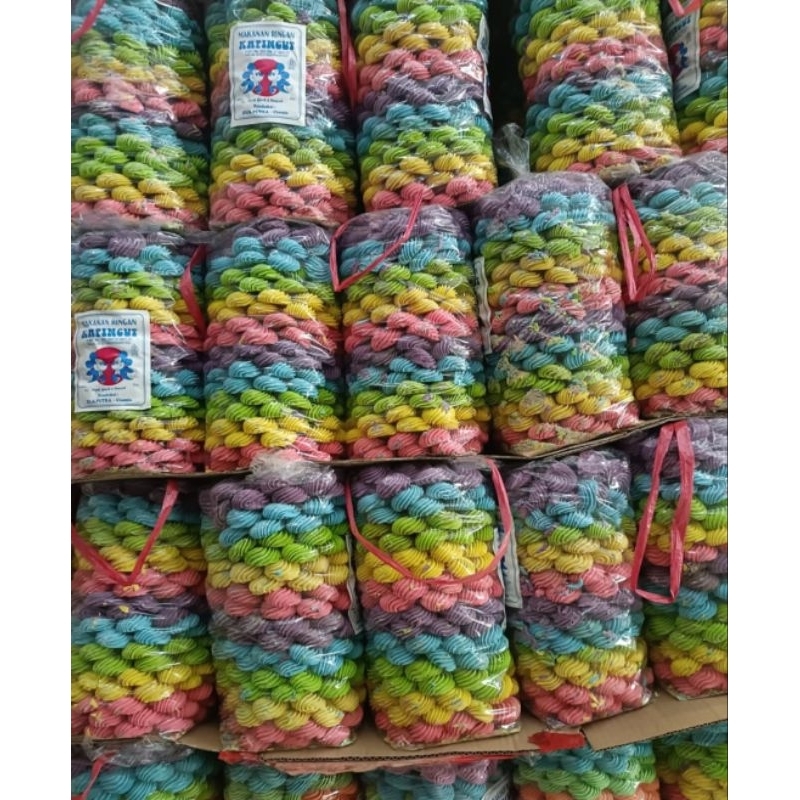 

Kue sagu pelangi kemasan ecer